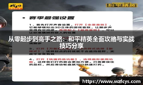 从零起步到高手之路:和平精英全面攻略与实战技巧分享
